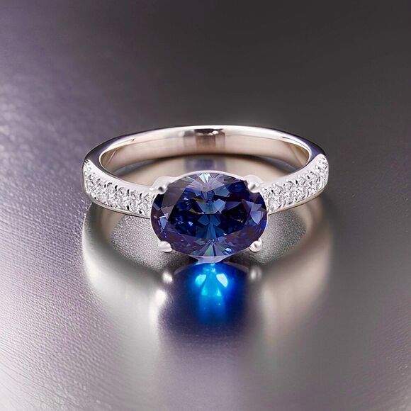 Natural Sapphire Diamond Ring 6.5 14k W Gold 3.15 TCW Certified $4,950 310588 - Picture 7 of 14
